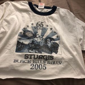 Harley Davidson cropped ringer tee 2005 sturgis